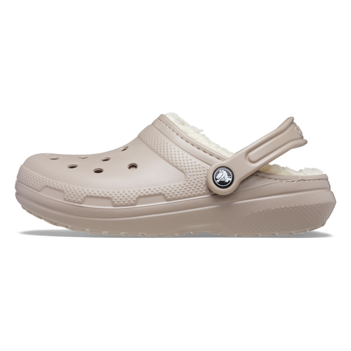 Saboti Crocs Classic Lined Clog Bej - Mushroom/Bone - poza 3