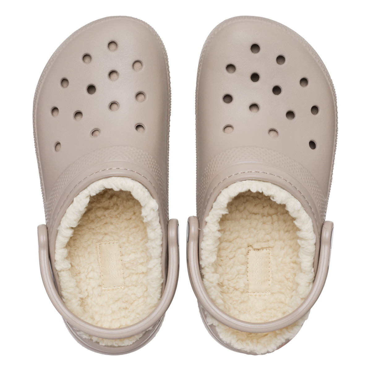 Saboti Crocs Classic Lined Clog Bej - Mushroom/Bone - poza 4