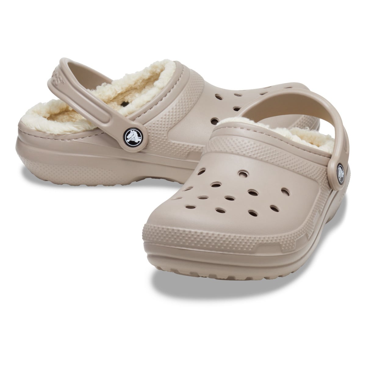 Saboti Crocs Classic Lined Clog Bej - Mushroom/Bone - poza 5