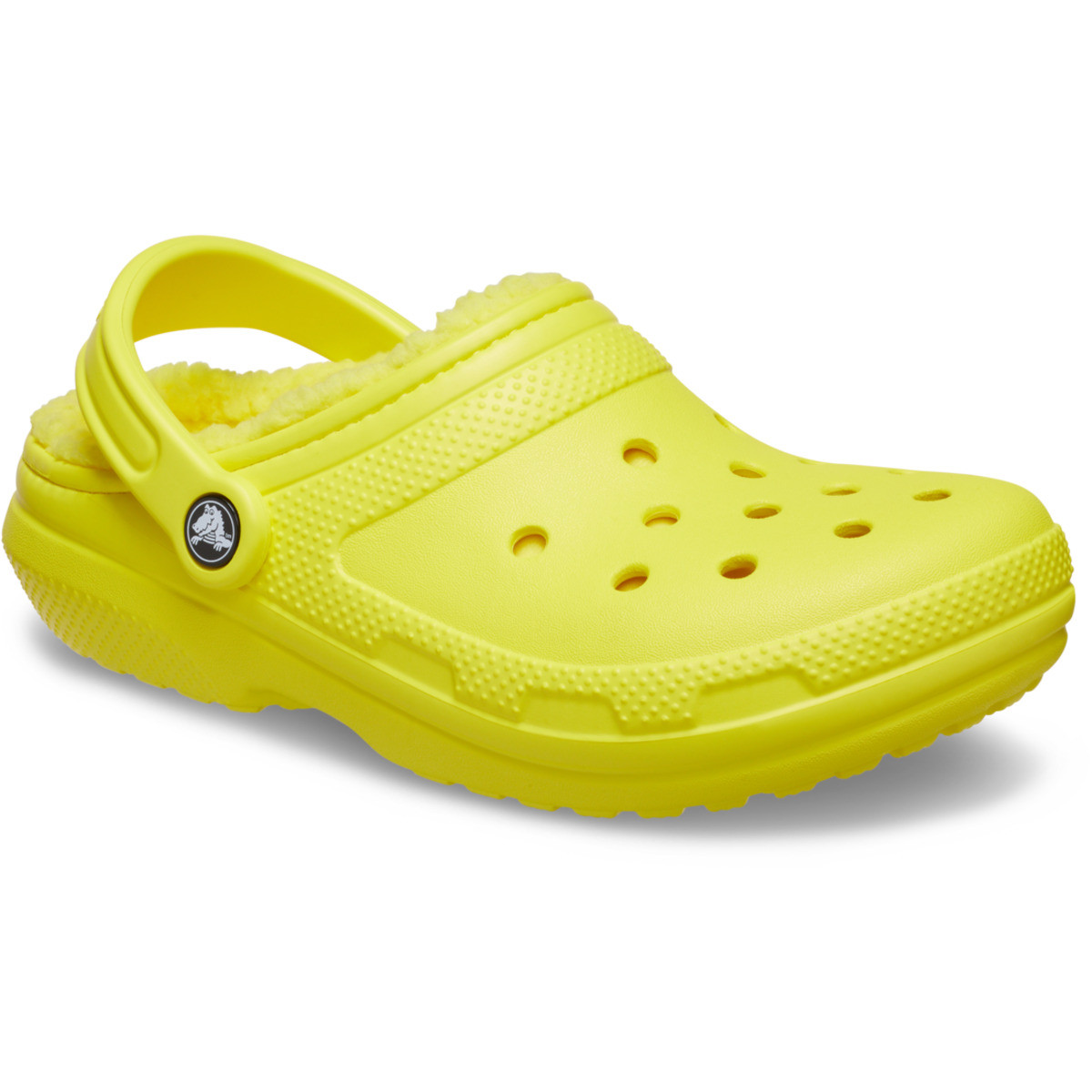 Saboti Crocs Classic Lined Clog Galben - Cyber Yellow - poza 2