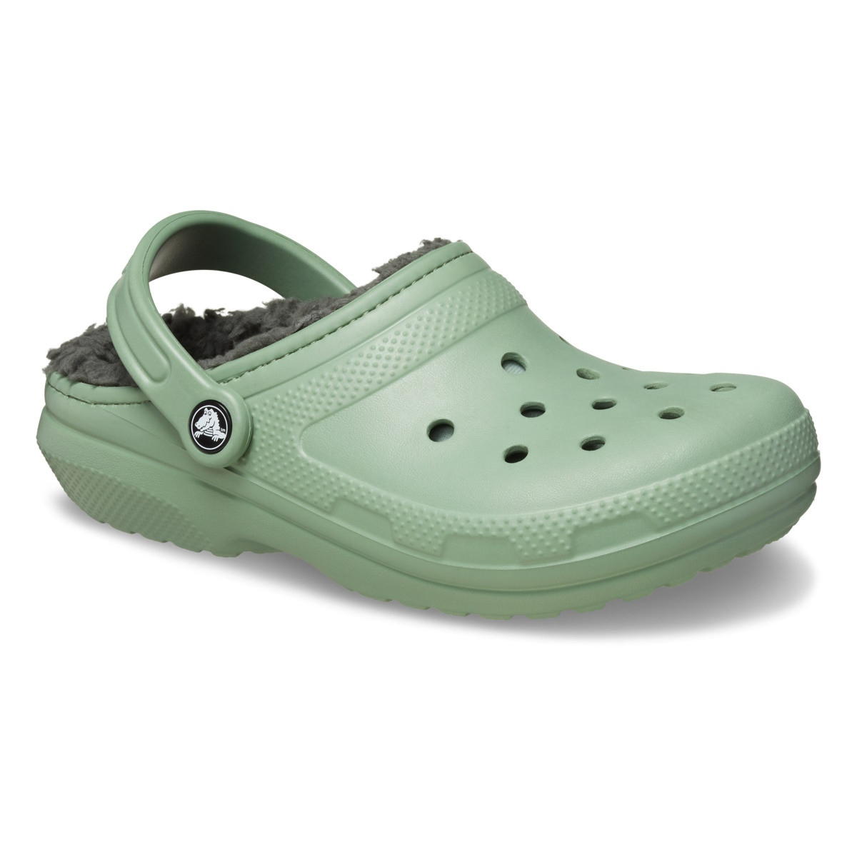 Saboti Crocs Classic Lined Clog Verde - Moss/Multi - poza 3