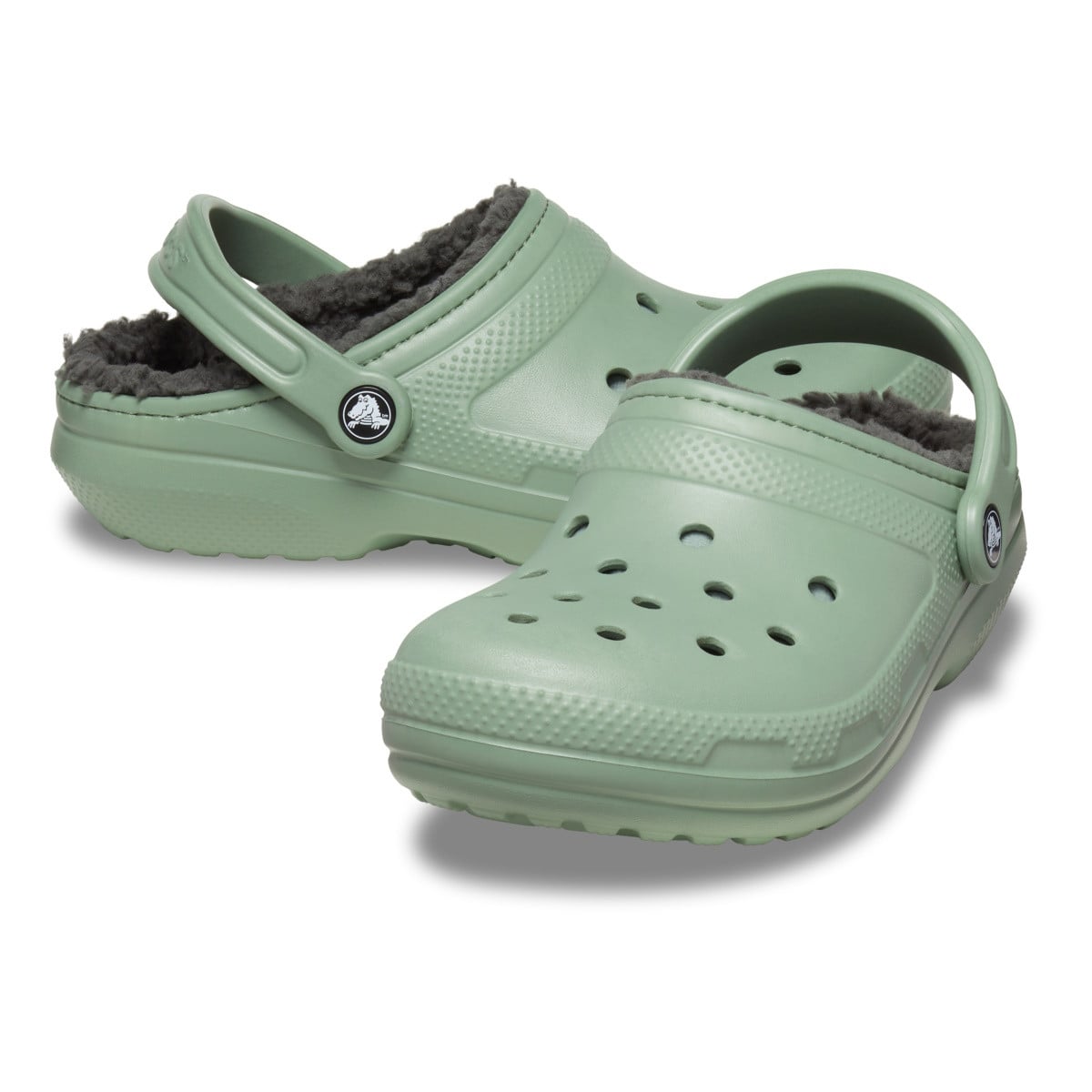 Saboti Crocs Classic Lined Clog Verde - Moss/Multi - poza 4