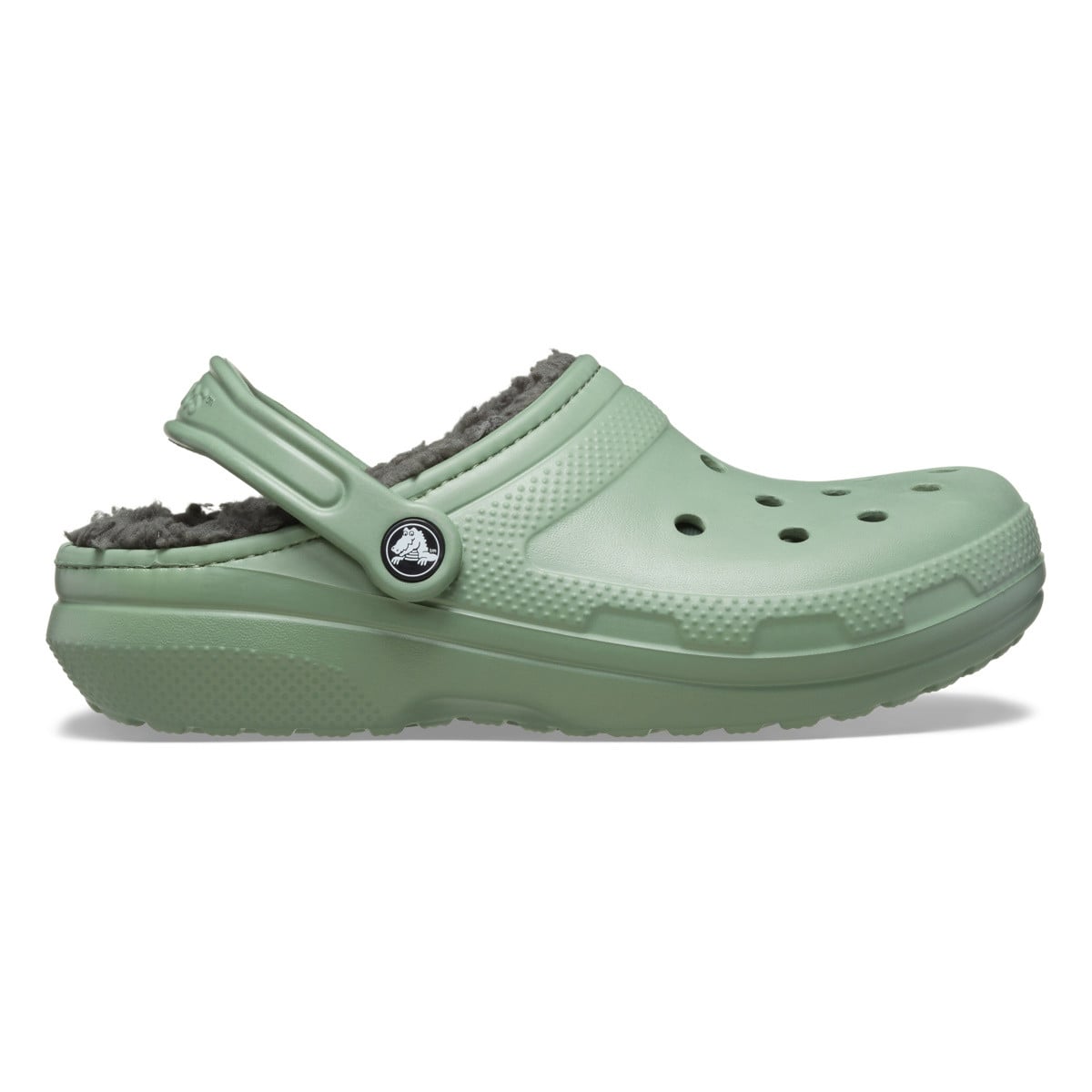 Saboti Crocs Classic Lined Clog Verde - Moss/Multi - poza 1