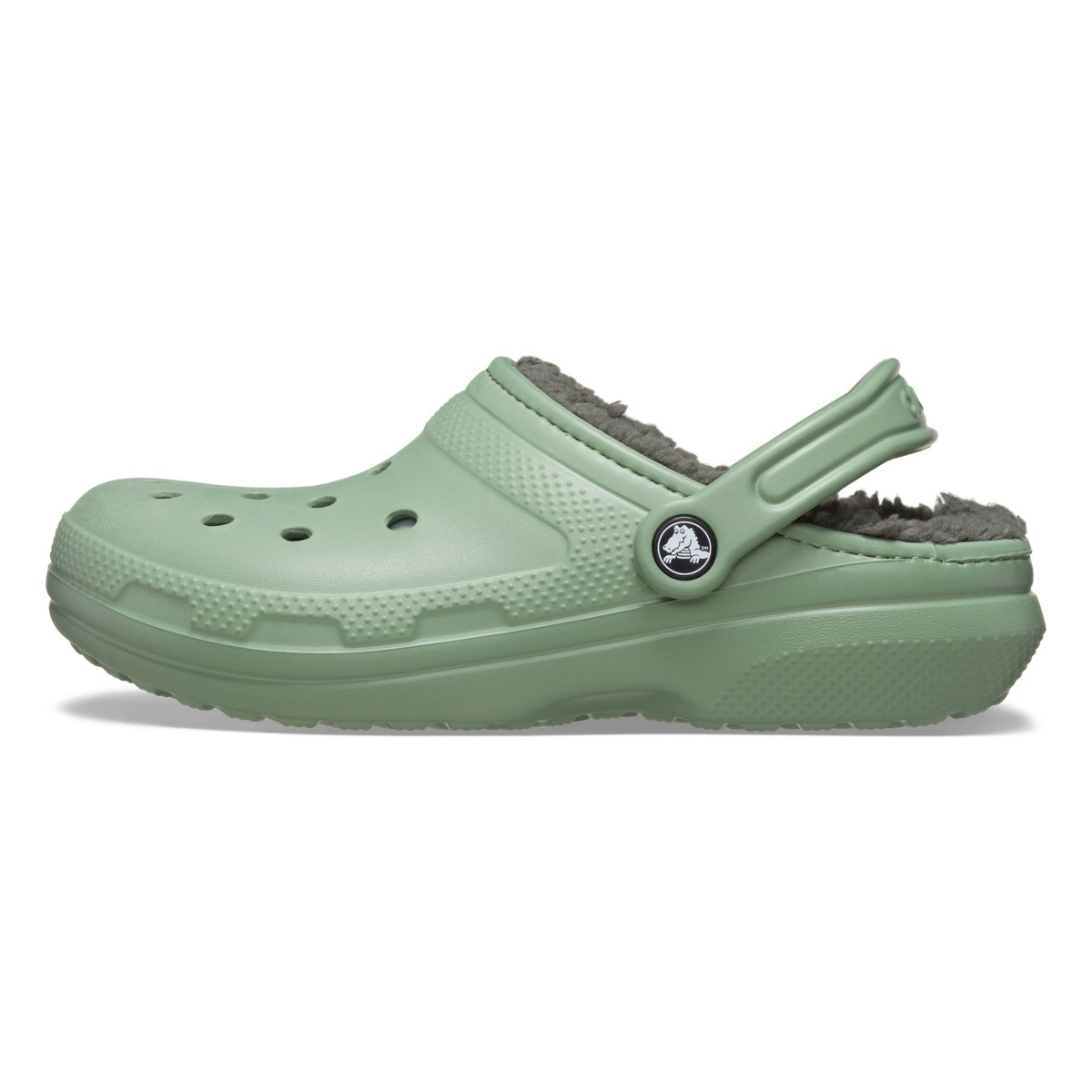 Saboti Crocs Classic Lined Clog Verde - Moss/Multi - poza 2