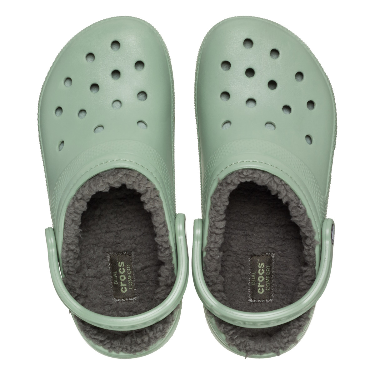Saboti Crocs Classic Lined Clog Verde - Moss/Multi - poza 5