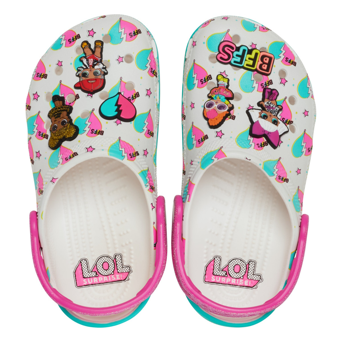 Saboti Crocs Classic LOL Surprise BFF Clog Kids Alb - White - poza 1