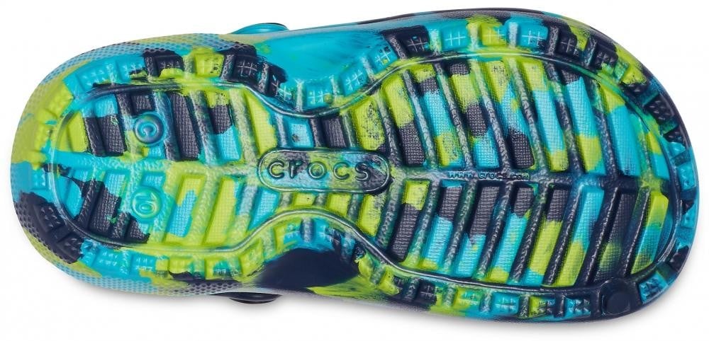 Saboti Crocs Classic Marbled Lined Kids Albastru - Navy/Multi - poza 4