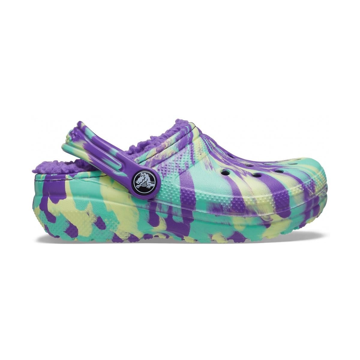 Saboti Crocs Classic Marbled Lined Kids Mov - Neon Purple - poza 1