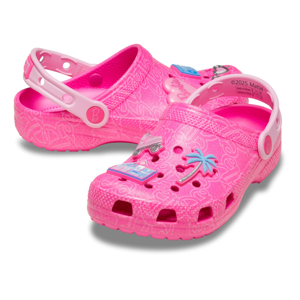 Saboti Crocs Classic Mattel Pink Barbie Kids Multicolor - Multi - poza 5