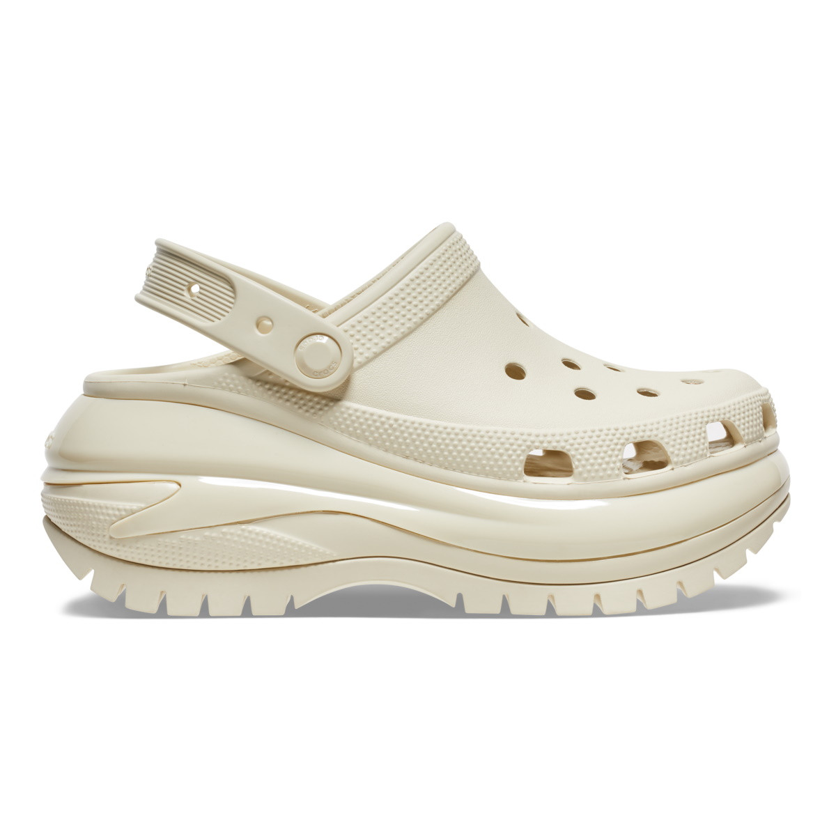Saboți Crocs Classic Mega Crush Clog Bej - Bone - poza 1