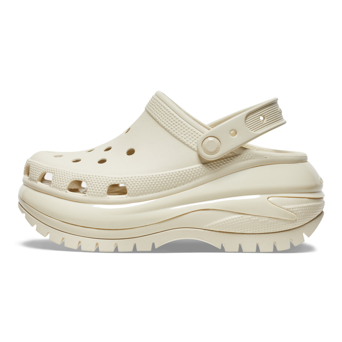 Saboți Crocs Classic Mega Crush Clog Bej - Bone - poza 3