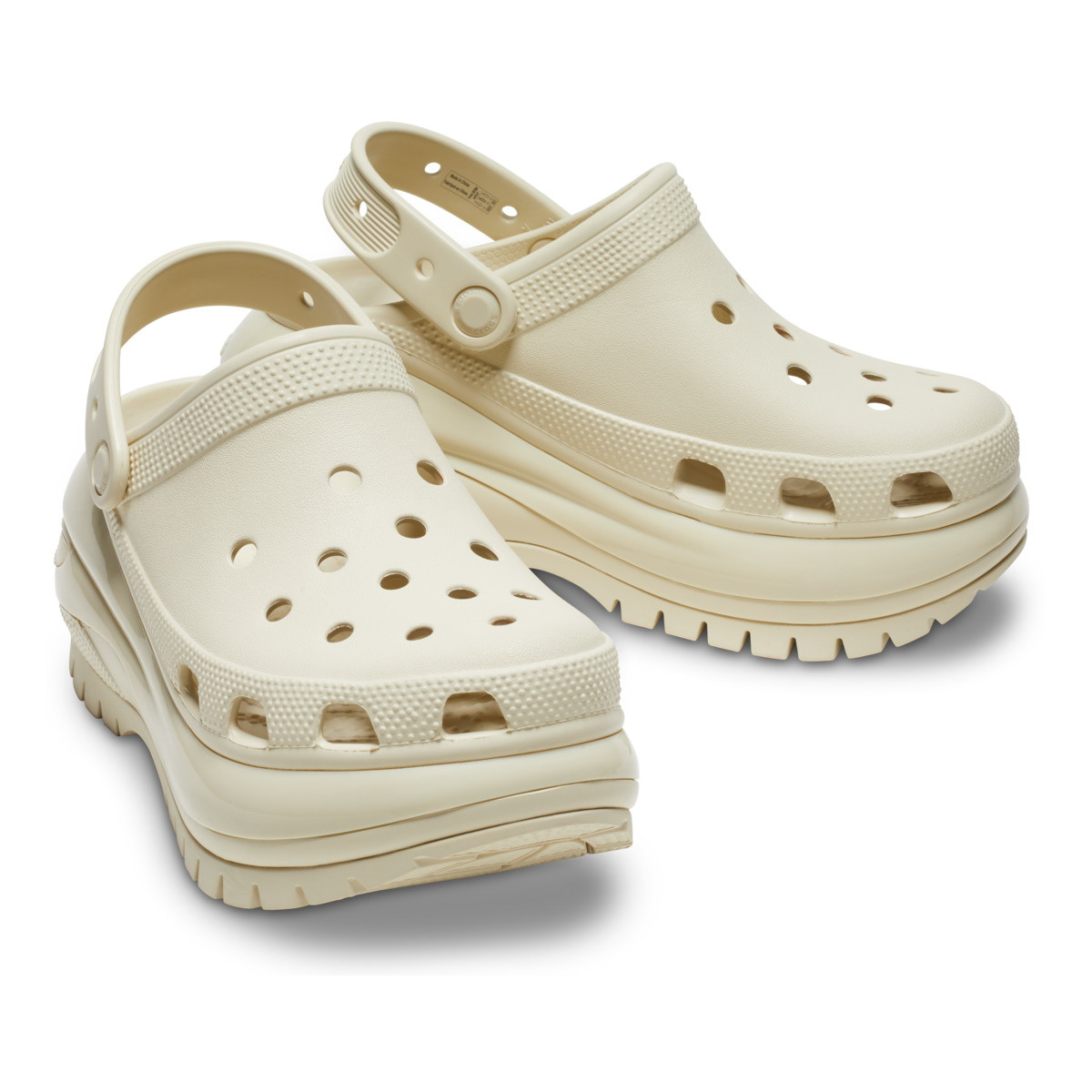 Saboți Crocs Classic Mega Crush Clog Bej - Bone - poza 4