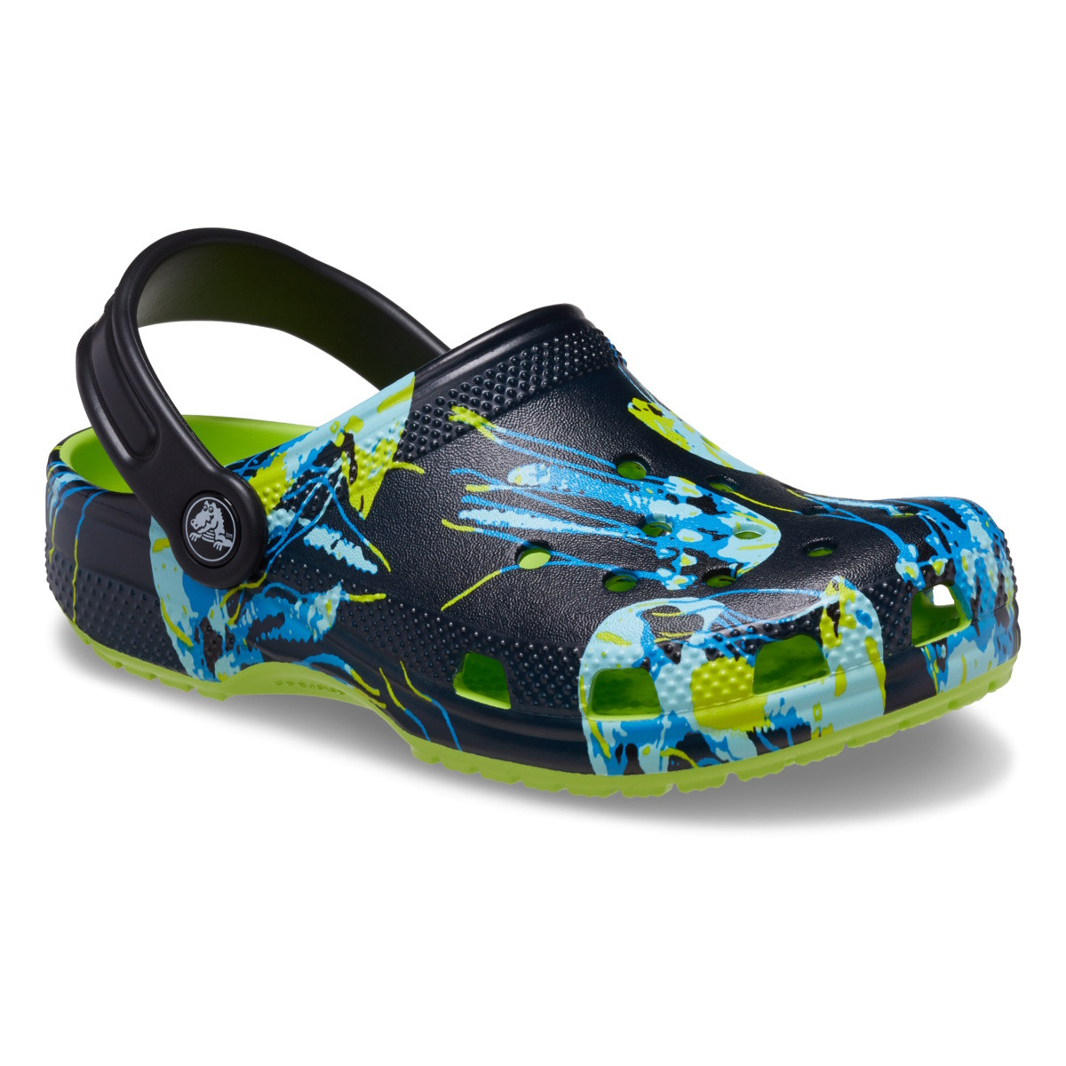 Saboti Crocs Classic Meta Scape Clog Kids Galben - Limeade/Multi - poza 2