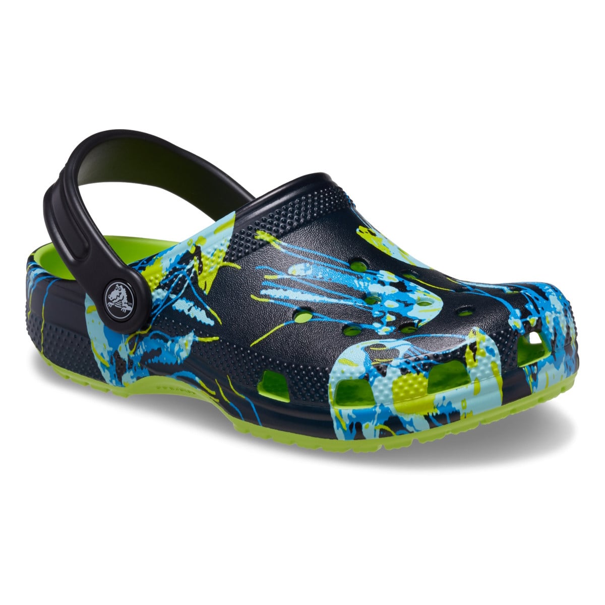 Saboti Crocs Classic Meta Scape Clog Kids Galben - Limeade/Multi - poza 2