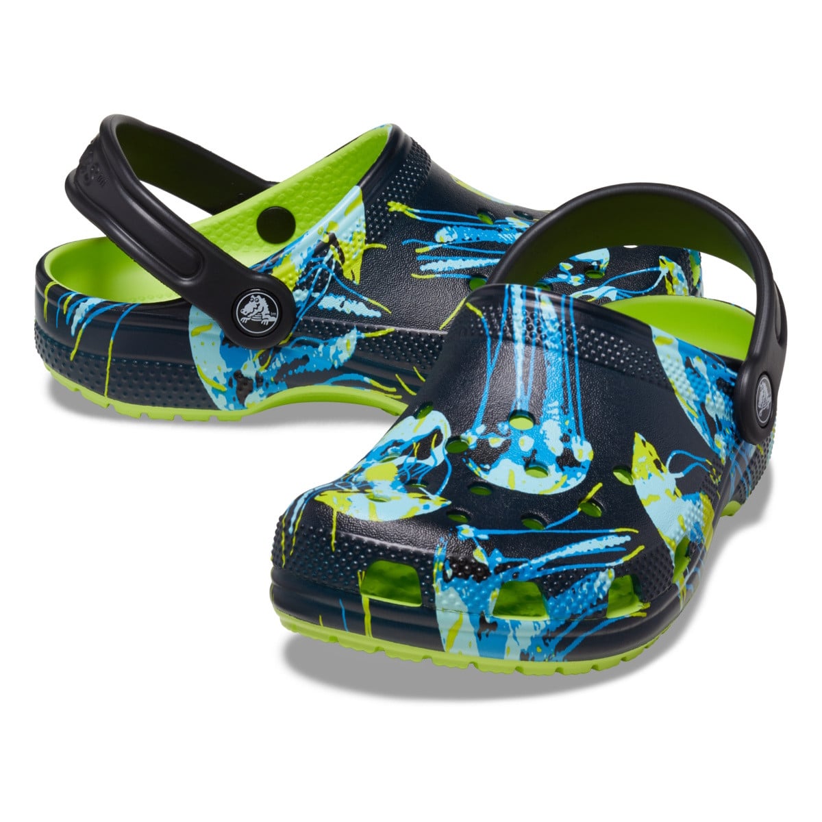 Saboti Crocs Classic Meta Scape Clog Kids Galben - Limeade/Multi - poza 4