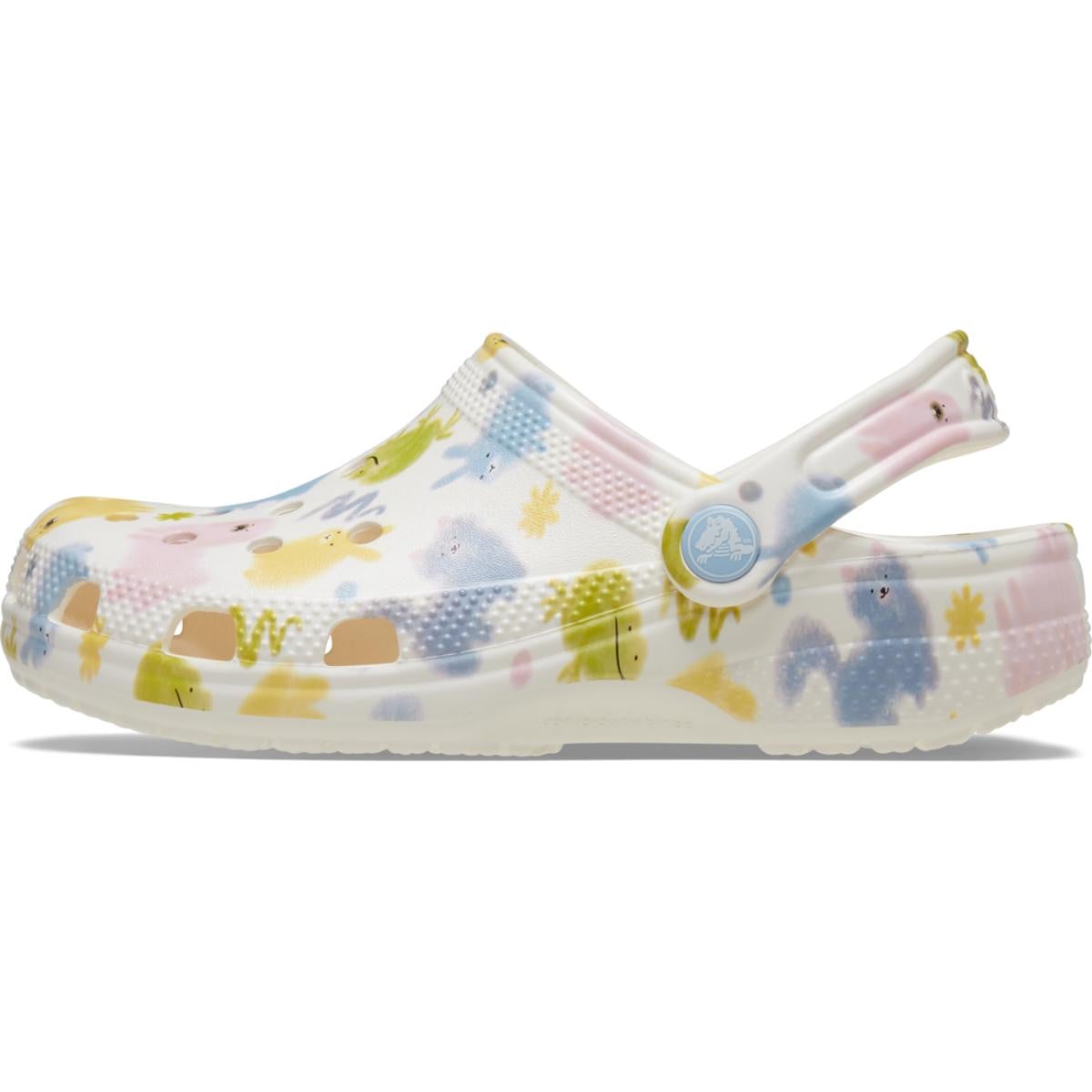 Saboti Crocs Classic Pastel Pets Clog Kids Alb - Chalk - poza 3