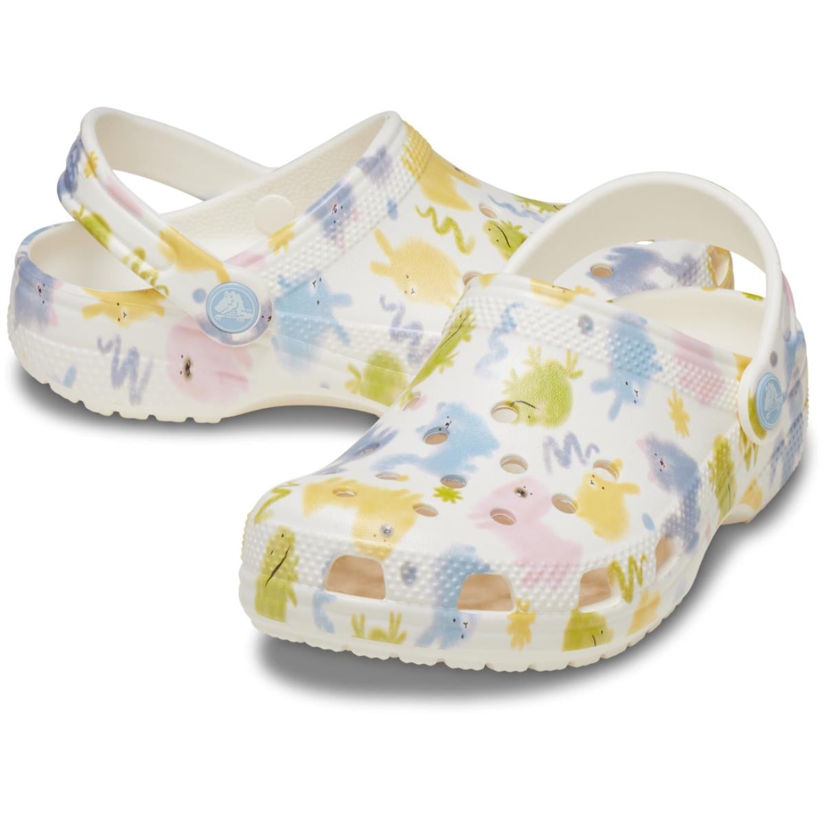 Saboti Crocs Classic Pastel Pets Clog Kids Alb - Chalk - poza 4