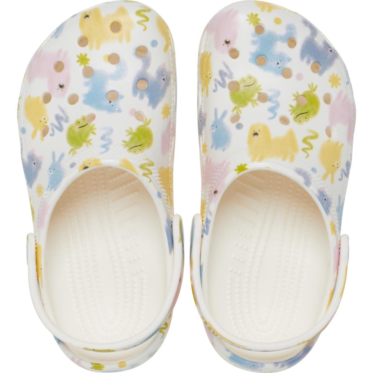 Saboti Crocs Classic Pastel Pets Clog Kids Alb - Chalk - poza 5