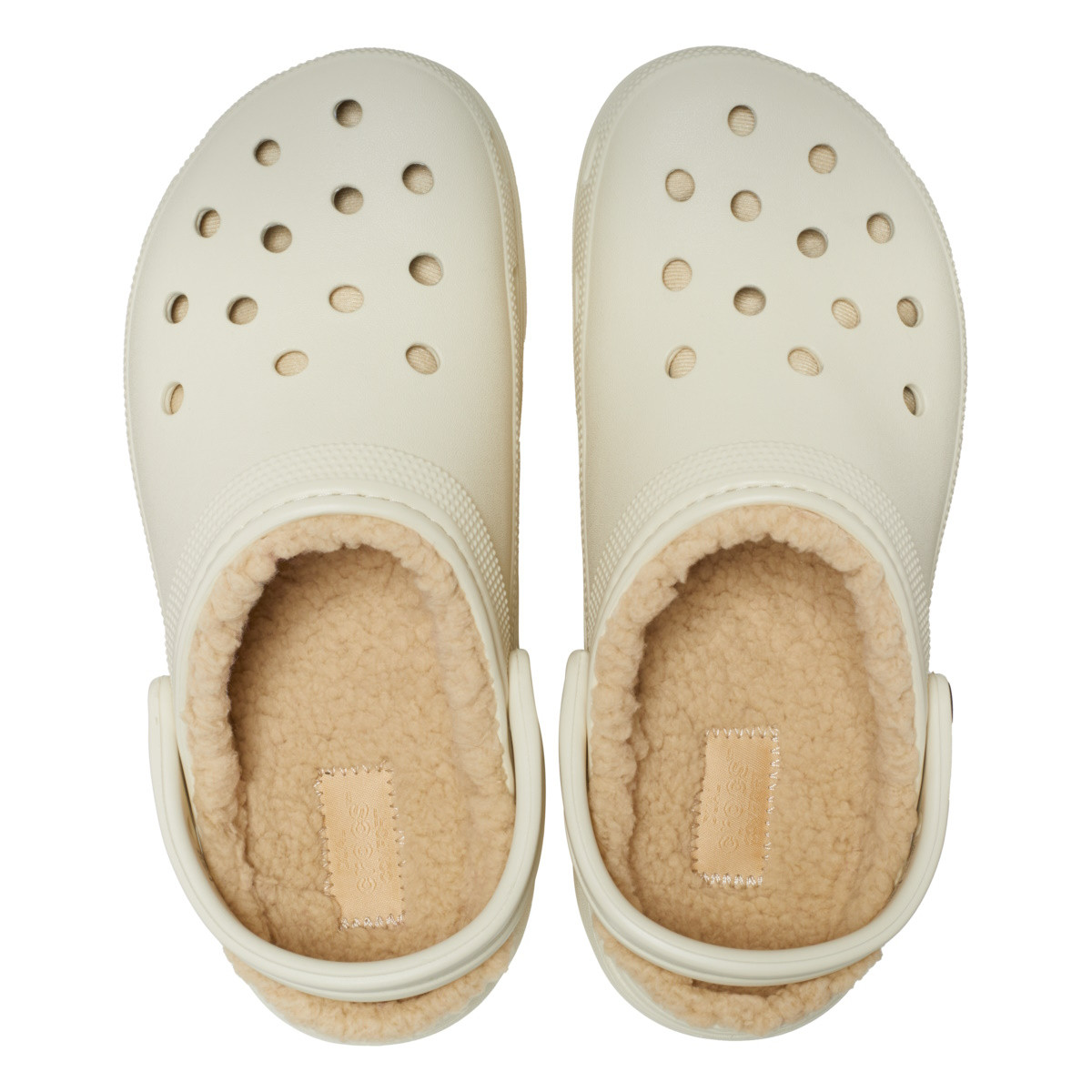 Saboti Crocs Classic Platform Lined Clog Bej - Bone - poza 4