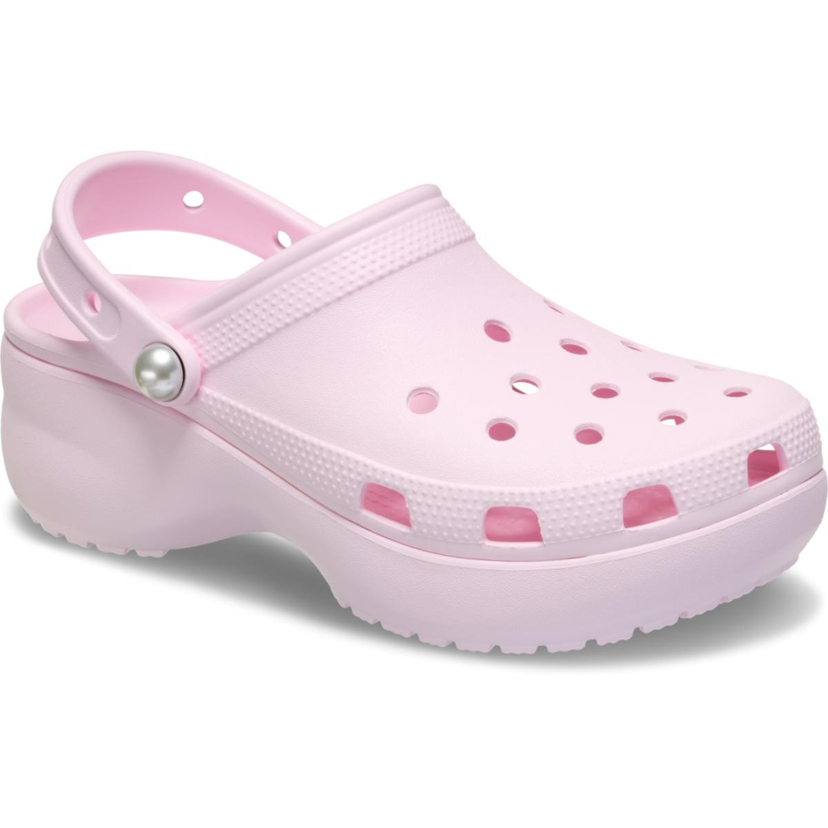 Saboti Crocs Classic Platform Pearl Clog Roz - Pink Milk - poza 2