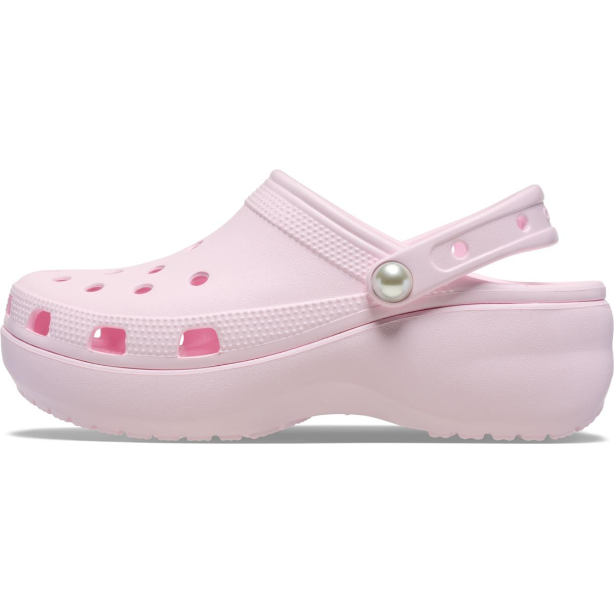 Saboti Crocs Classic Platform Pearl Clog Roz - Pink Milk - poza 3