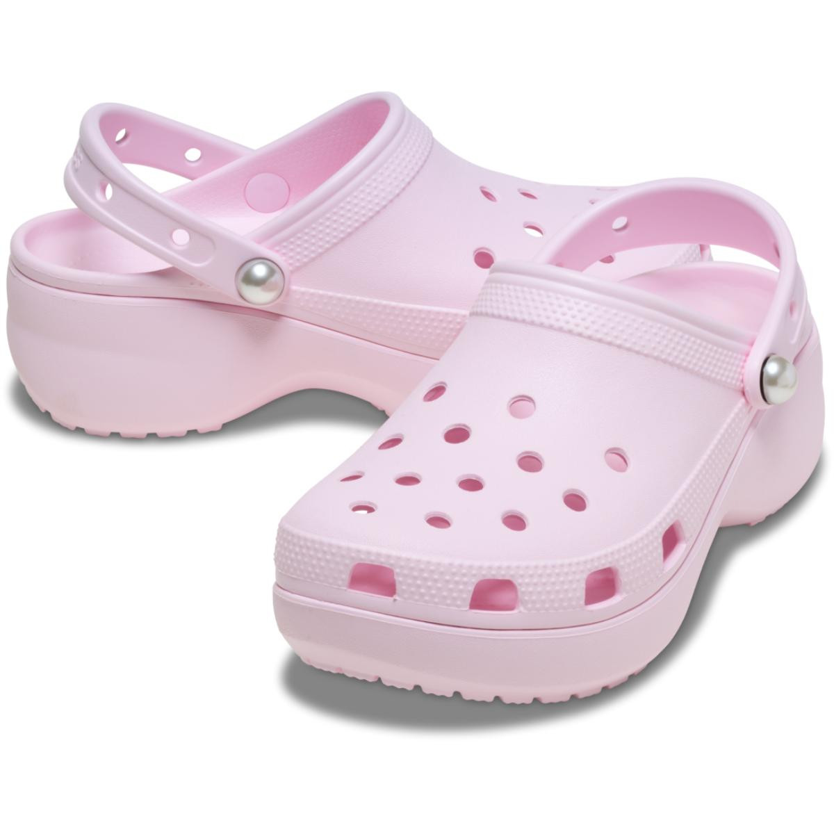 Saboti Crocs Classic Platform Pearl Clog Roz - Pink Milk - poza 4