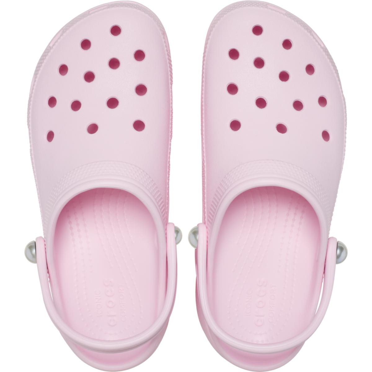 Saboti Crocs Classic Platform Pearl Clog Roz - Pink Milk - poza 5