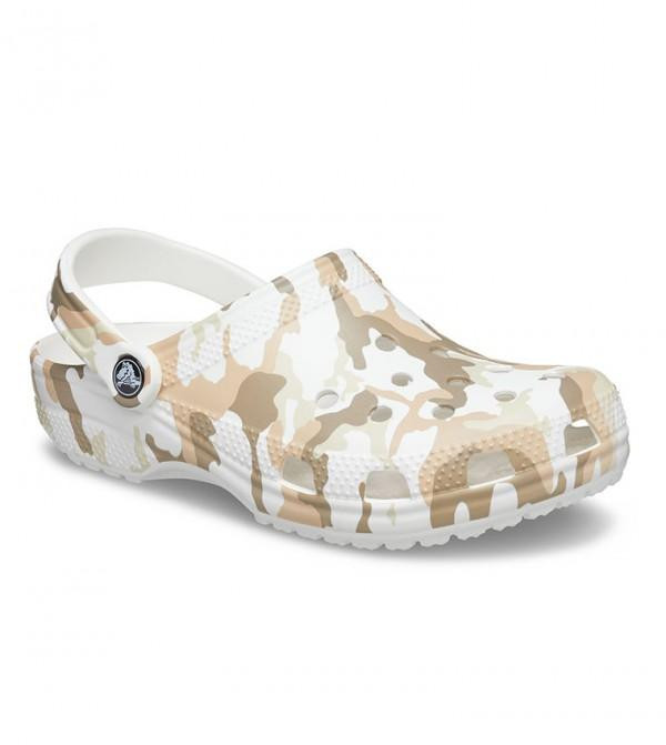 Saboti Crocs Classic Printed Camo Clog Alb - White/Multi - poza 2