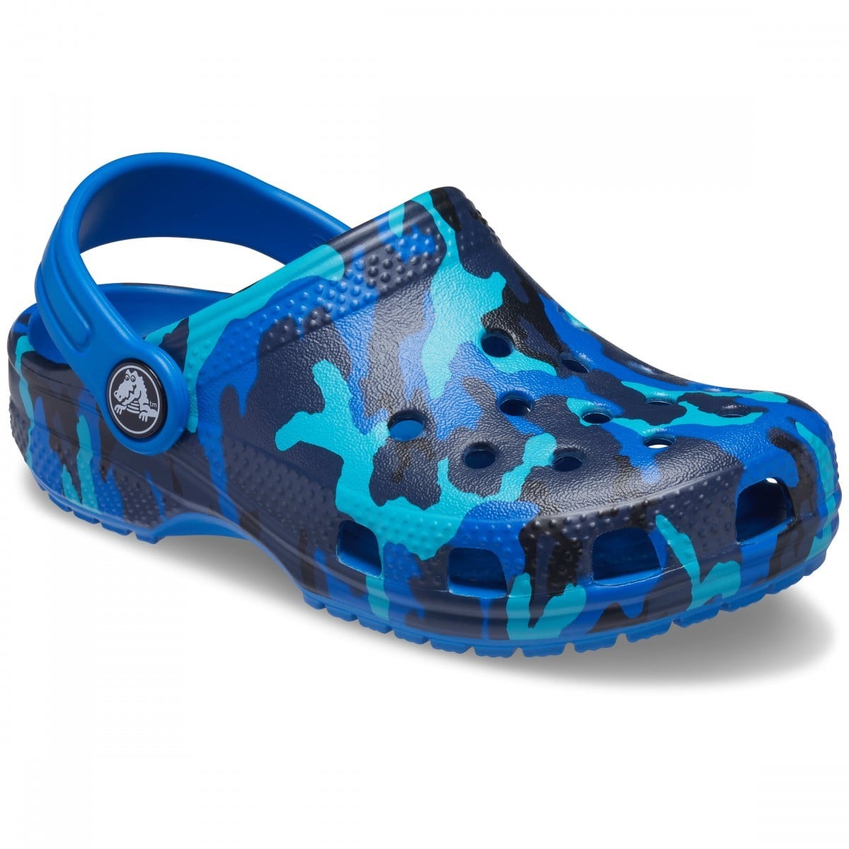 Saboți Crocs Classic Printed Clog Kids Albastru - Bright Cobalt - poza 2