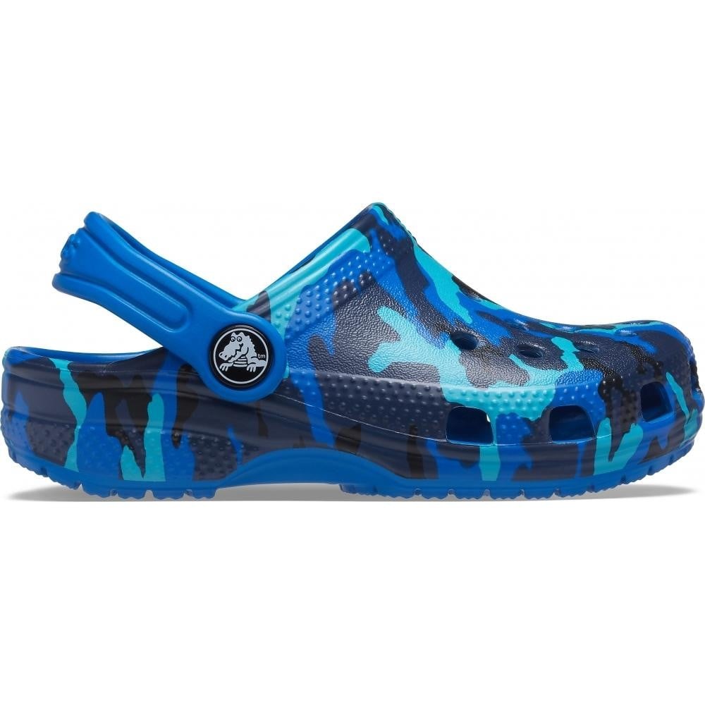 Saboți Crocs Classic Printed Clog Kids Albastru - Bright Cobalt - poza 1