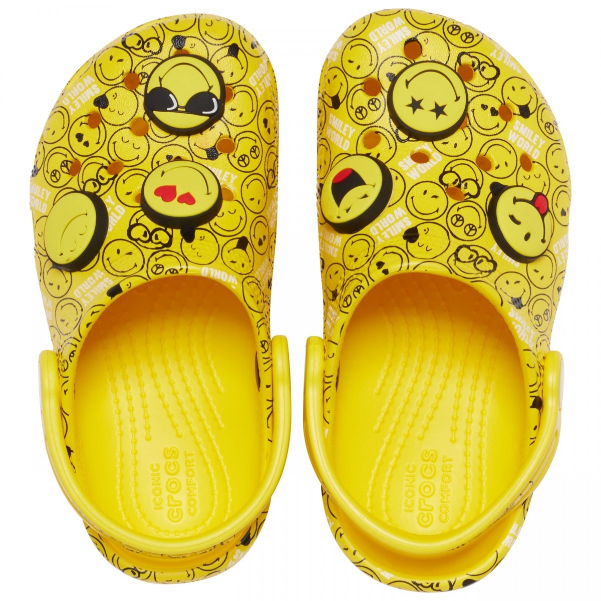 Saboți Crocs Classic Smiley World Clog Alb - White/Multi - poza 3