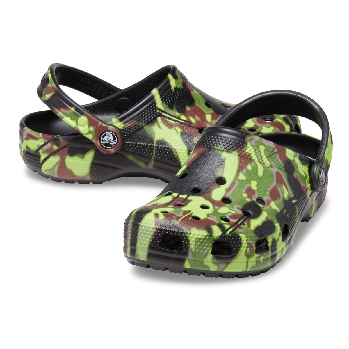 Saboti Crocs Classic Spray Camo Clog Negru - Black - poza 4