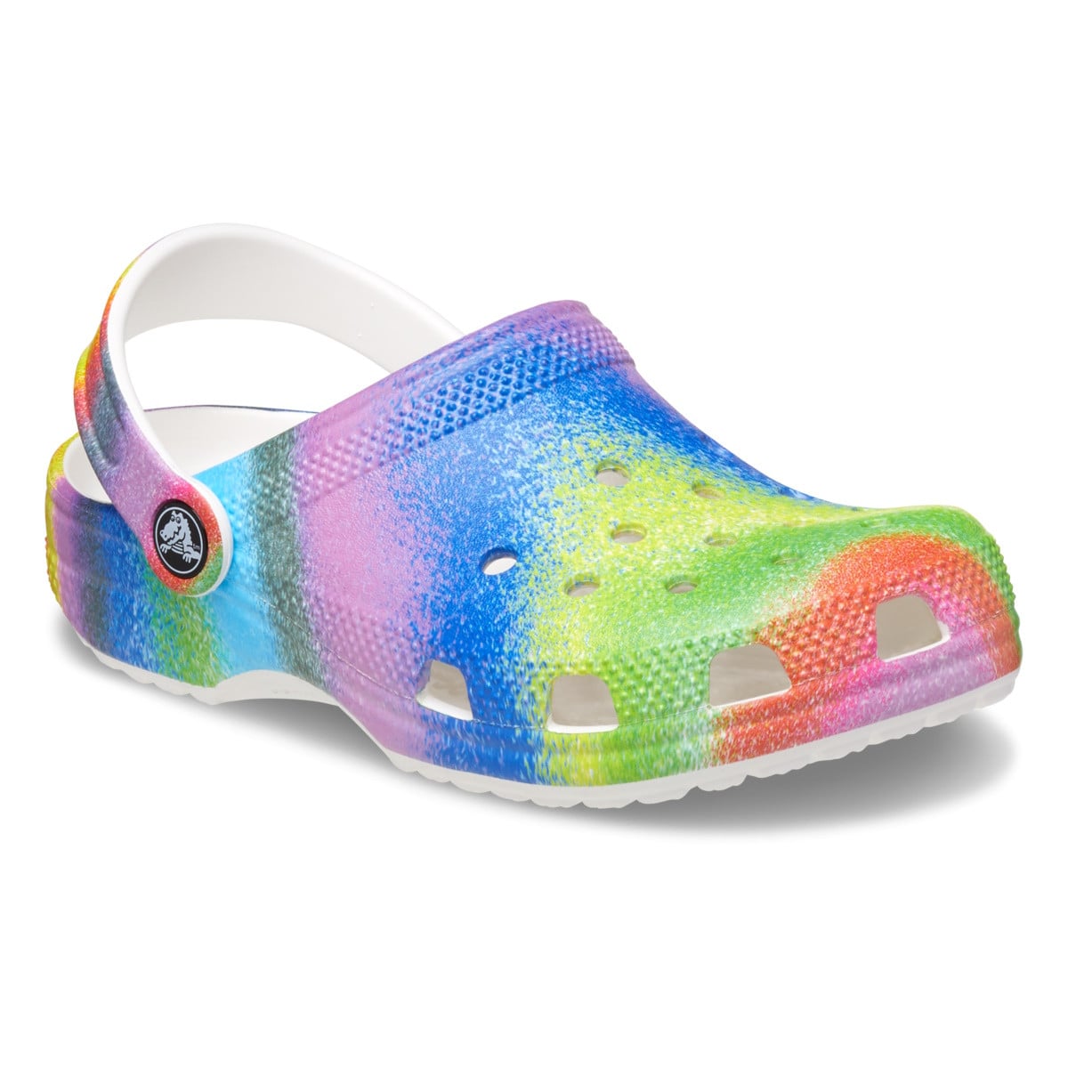 Saboti Crocs Classic Spray Dye Clog Kids Alb - White/Multi - poza 2