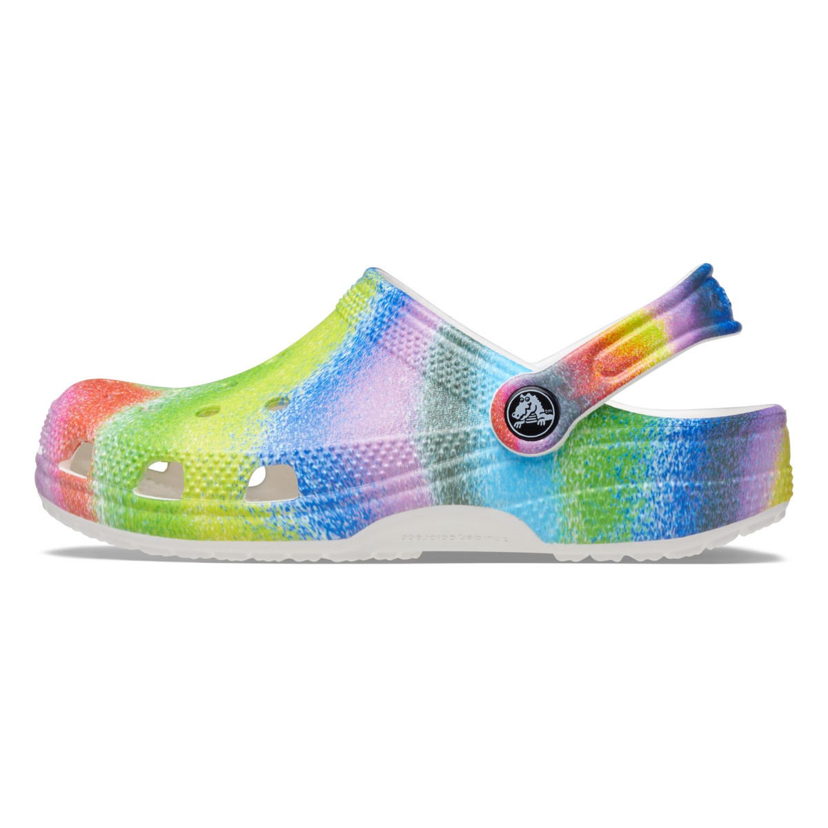 Saboti Crocs Classic Spray Dye Clog Kids Alb - White/Multi - poza 3