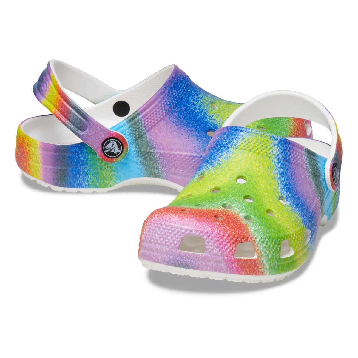 Saboti Crocs Classic Spray Dye Clog Kids Alb - White/Multi - poza 4