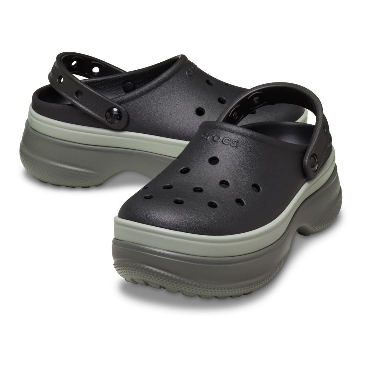 Saboti Crocs Classic Stacked Clog Negru - Black - poza 4