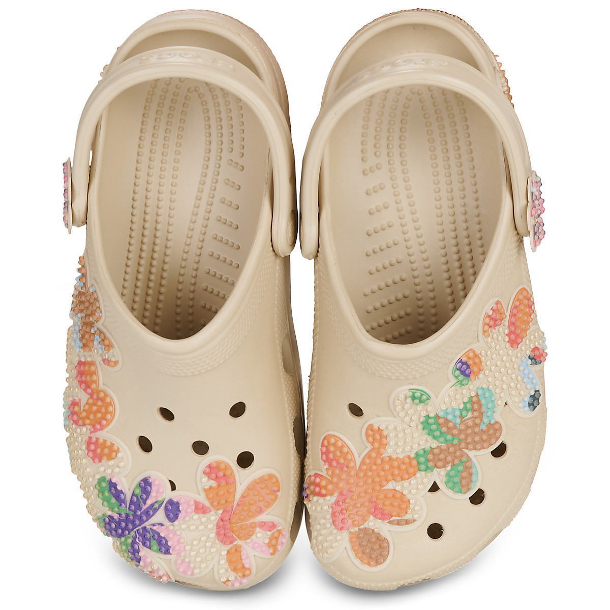 Saboți Crocs Classic Summer Beaded Clog Bej - Beige - poza 3