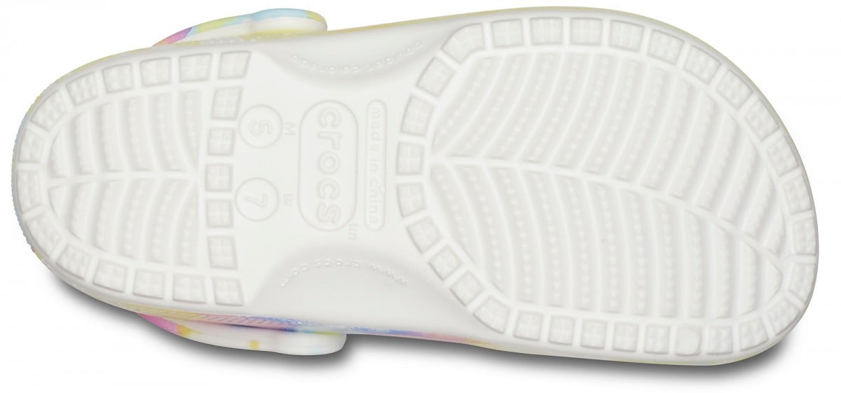 Saboti Crocs Classic Tie-Dye Graphic Clog Alb - White/Multi - poza 4
