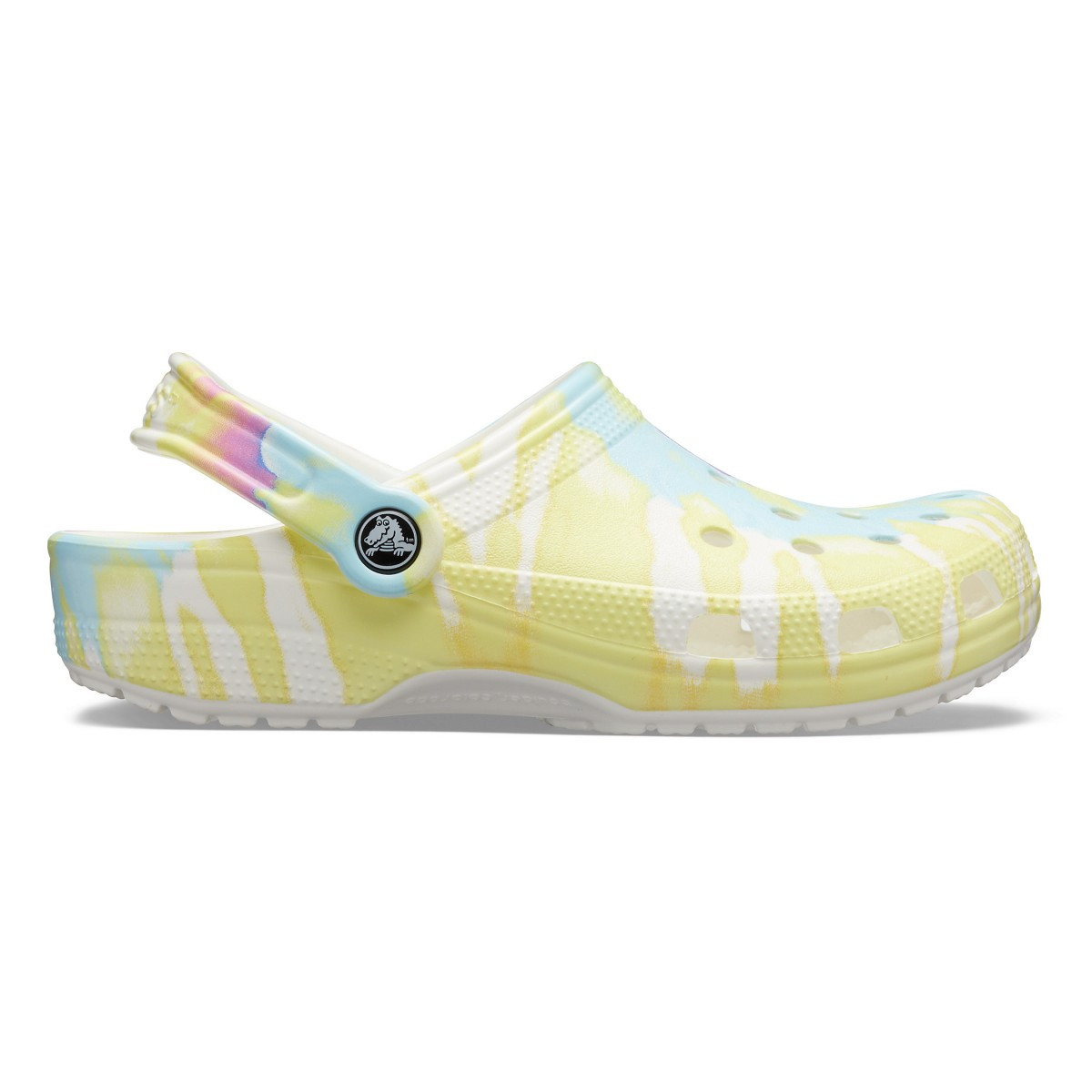 Saboti Crocs Classic Tie-Dye Graphic Clog Alb - White/Multi - poza 1