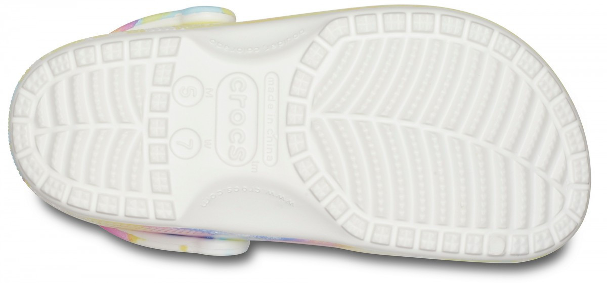 Saboti Crocs Classic Tie-Dye Graphic Clog Alb - White/Multi - poza 4
