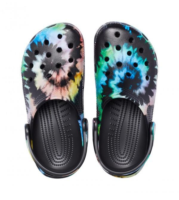Saboti Crocs Classic Tie-Dye Graphic Clog Negru - Multi Black/Black - poza 3