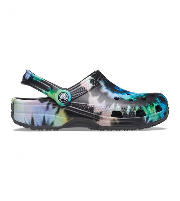 Saboti Crocs Classic Tie-Dye Graphic Clog Negru - Multi Black/Black - poza 1