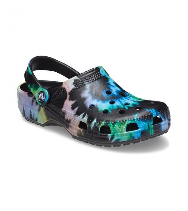 Saboti Crocs Classic Tie-Dye Graphic Clog Negru - Multi Black/Black - poza 2
