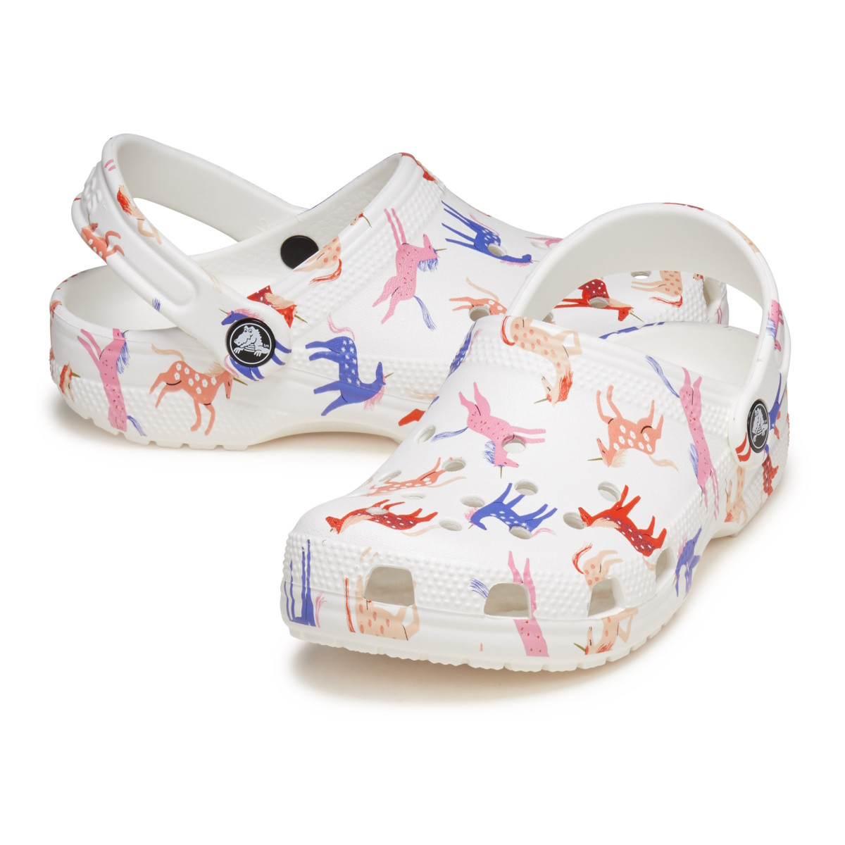Saboti Crocs Classic Toddler Character Print Clog Alb - Unicorn - poza 4