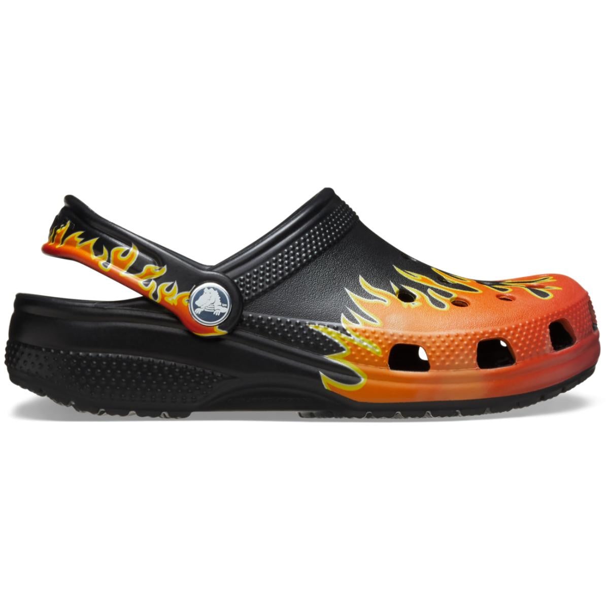 Saboti Crocs Classic Toddler Flames Clog Negru - Black/Multi - poza 1