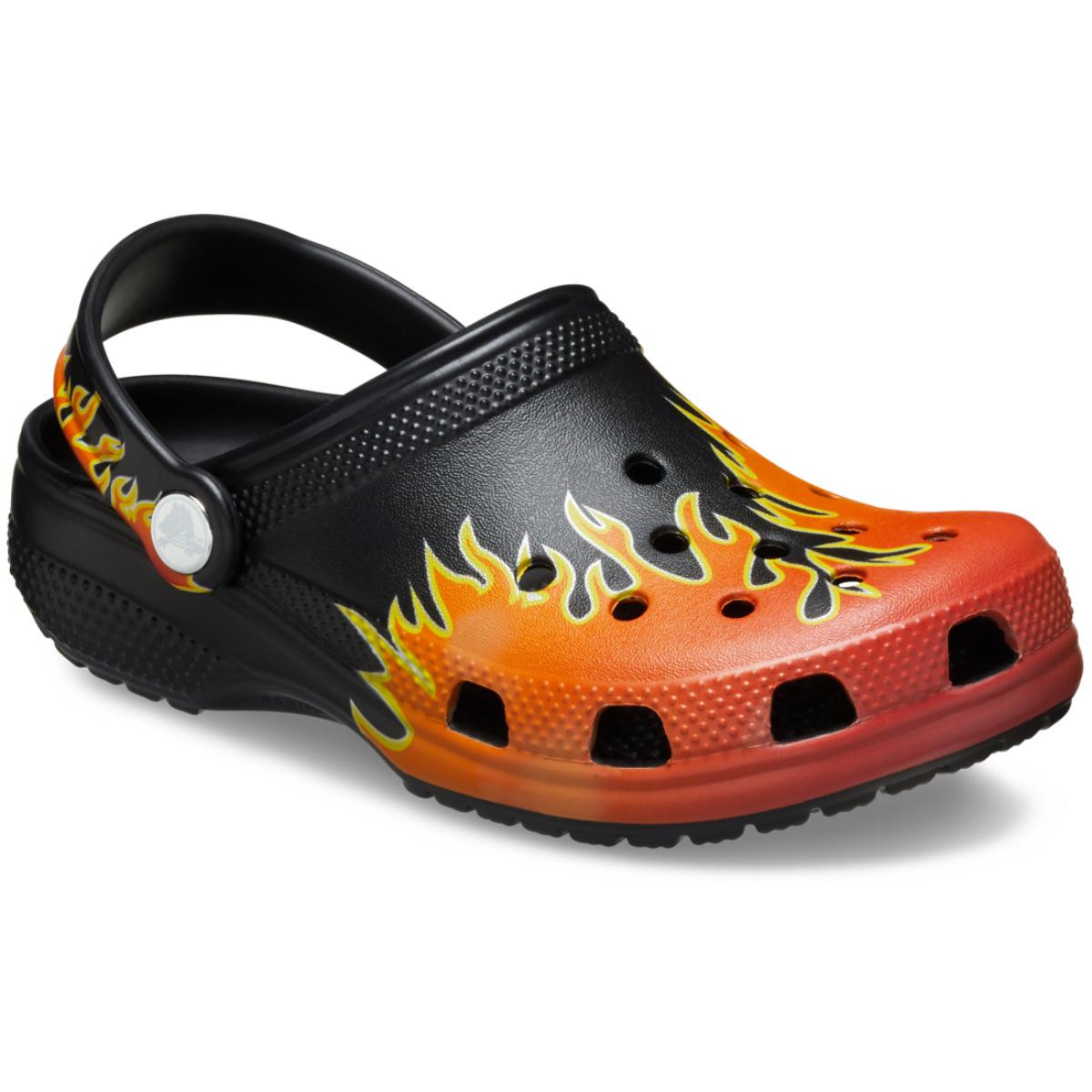 Saboti Crocs Classic Toddler Flames Clog Negru - Black/Multi - poza 2