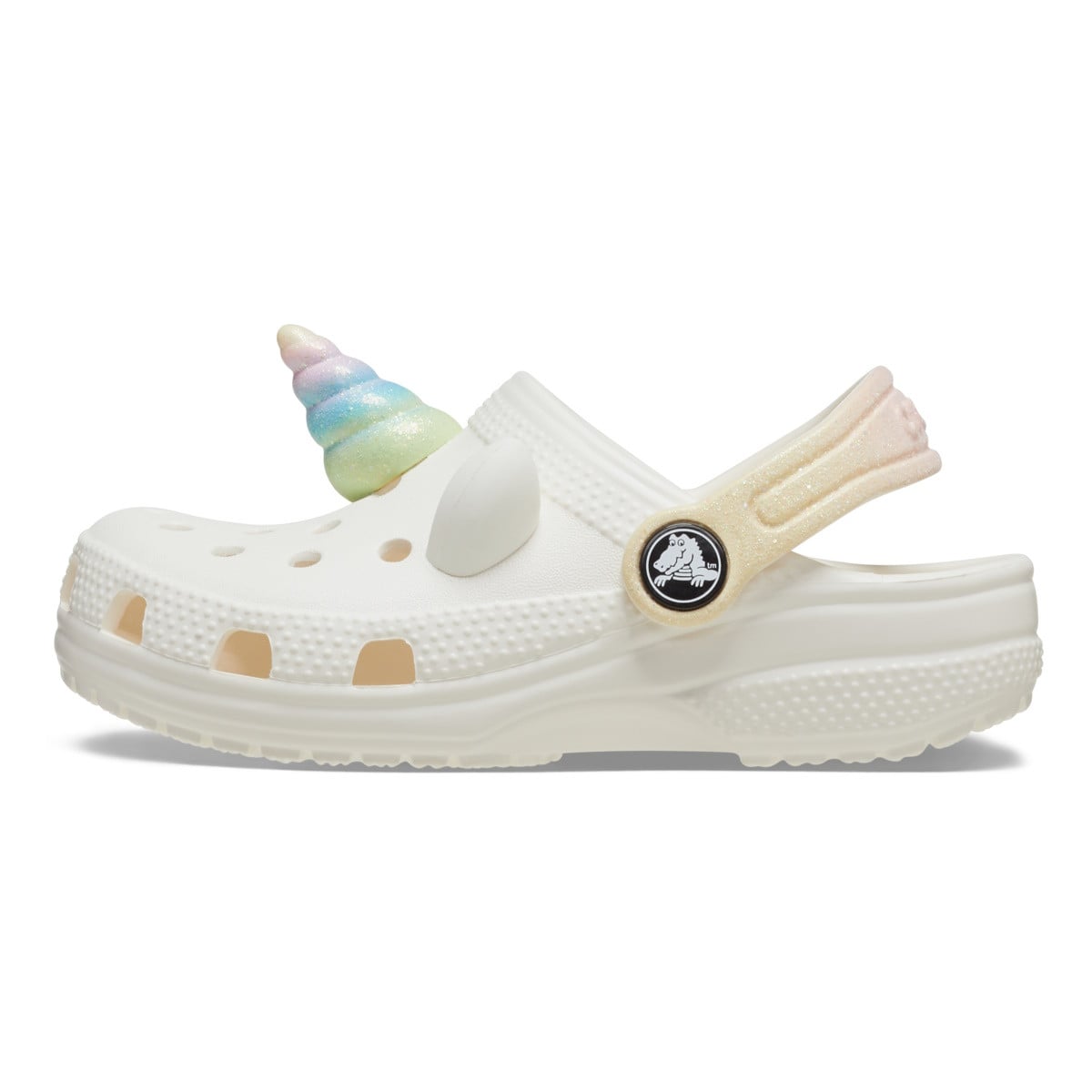 Saboti Crocs Classic Toddler I Am Rainbow Unicorn Clog Alb - Chalk - poza 3