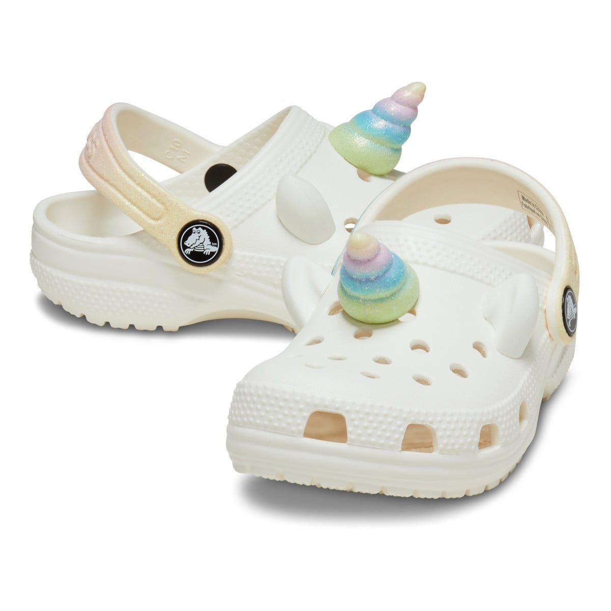 Saboti Crocs Classic Toddler I Am Rainbow Unicorn Clog Alb - Chalk - poza 4