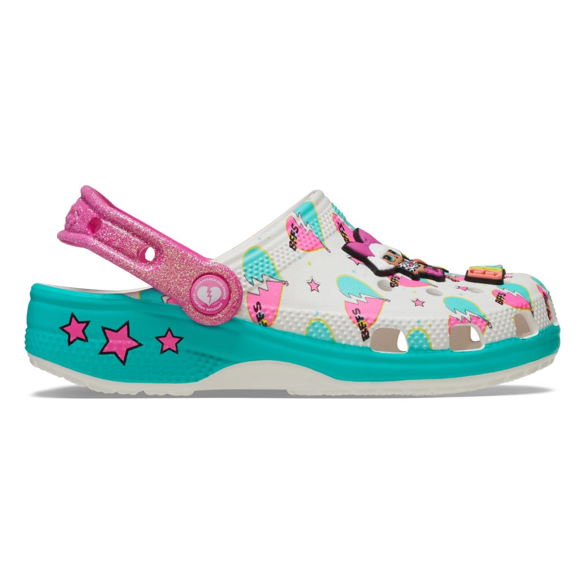 Saboti Crocs Classic Toddler LOL Surprise BFF Clog Alb - White - poza 3