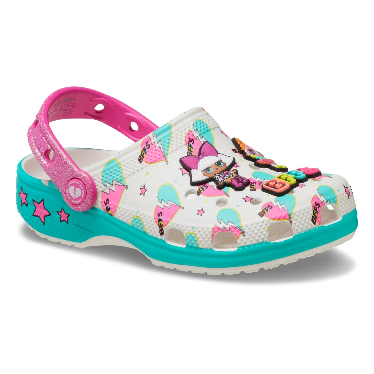 Saboti Crocs Classic Toddler LOL Surprise BFF Clog Alb - White - poza 2